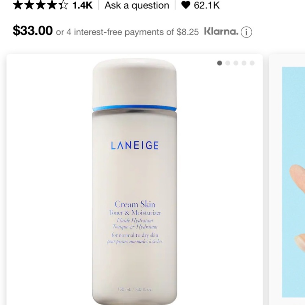 Cream Skin Toner and Moisturizer